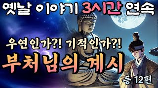 중간광고 없는 3시간 연속 옛날이야기/부처님의 계시 등 12편 /잠자리동화,꿀잠동화,오디오북,옛날이야기,고전,야담,민담