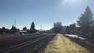 BNSF freight train with an awesome echo