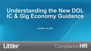 Understanding the New DOL Independent Contractor and Gig Economy Guidance