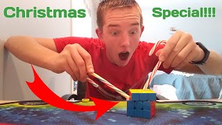 Solving a 3x3 With Only CANDY-CANES!!! (Christmas Special)