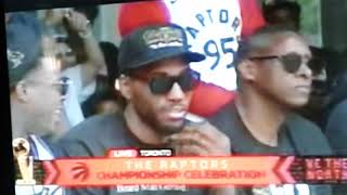 Toronto Raptors Drake Speech 'Give Somebody A Hug Today; See All That Love'  Kawhi Leonard Speech