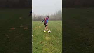 BEST dribbling drill🔥to improve footwork #football #skills #footballskills #soccer #footworkdrills