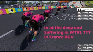 WTRL TTT Zwift team time trial D rider in at the deep end with the C's team. Will I survive?