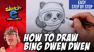 How to Draw Bing Dwen Dwen I Easy step by step #Shorts