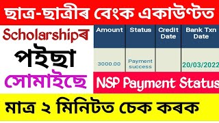 How to Check Scholarship Payment Status Assam/NSP Payment Status/Scholarship Payment Create Date.