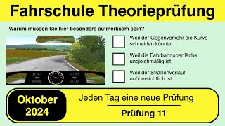 🚘 Führerschein Theorieprüfung Klasse B 🚗 Oktober 2024 - Prüfung 11🎓📚