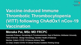 Vaccine-induced Immune Thrombotic Thrombocytopenia (VITT) following ChAdOx1 nCov-19 Vaccination