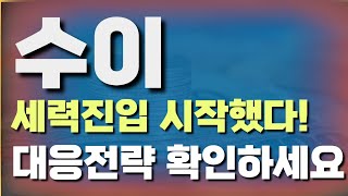 수이코인 세력진입 시작했다!대응전략 확인하세요