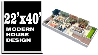 22X40 modern house plan details by Concept Point Archiect & Interior.