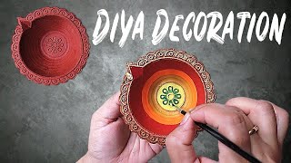 Beautiful Diya Decoration ideas | Diwali Diya Painting ideas | DIY Diwali Decor Ideas #diya #craft