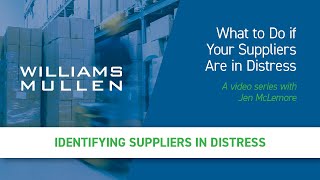 What to Do if Your Suppliers Are in Distress Video Series - Identifying Suppliers in Distress