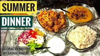 Summer Dinner Recipes - Chicken Broast Dal Chawal Salad Raita Recipe | Food Secrets by Saima