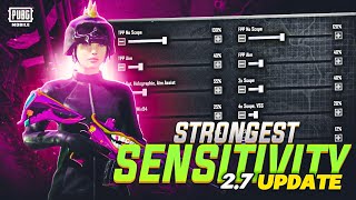 2.7 UPDATE 🔥 Sensitivity settings for Pubg Mobile | Perfect Sensitivity & Control codes