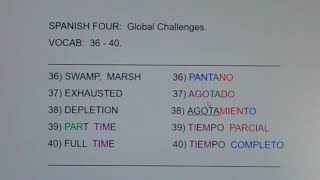 4 GC 36-40:  pantano, agotado, agotamiento, tiempo parcial, tiempo completo...