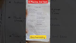 Important Questions ll B Pharma 2nd Sem. ll Biochemistry ll SG Pharma