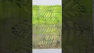 Ombre leaves gelli print using a stencil. I'm ready for some cool weather! #shorts #mixedmedia