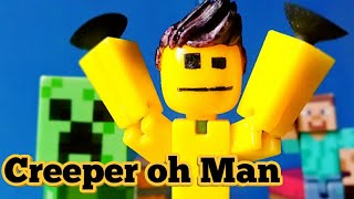 Creeper Aw Man Minecraft StopMotion Video #Stickbot