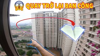 Thử thách phi máy bay ra khỏi ban công rồi quay trở lại, không phải ai cũng làm được | gấp máy bay