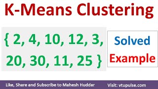 K Means Clustering Solved Example K Means Clustering Algorithm in Machine Learning by Mahesh Huddar