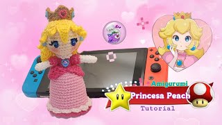 SUPER MARIO BROS. "Princesa Peach"  Amigurumi 👑 Tutorial Paso a Paso a Crochet 🎮