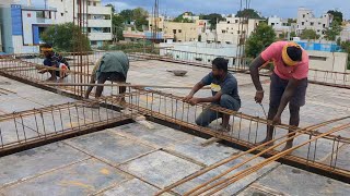 rod bending work | slab centring | New building construction lo workers@VwithNature