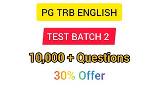 PG TRB ENGLISH TEST BATCH SCHEDULE |Offers available only 50 members|