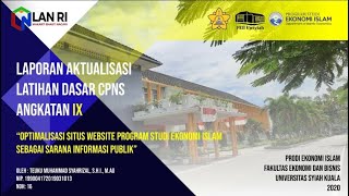 Video Aktualisasi : OPTIMALISASI SITUS WEBSITE PRODI EKONOMI ISLAM SEBAGAI SARANA INFORMASI PUBLIK