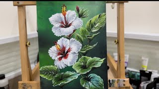 Painting  Beautiful Hibiscus Flowers |  Acrylic Painting Step-by-Step Guide