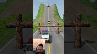 wood vs cars and bus | beamng car crash #beamngdrive #shorts