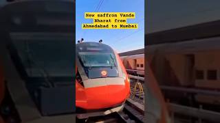 All new saffron vande bharat from ahmedabad to mumbai #indiantrains  #saffron vande bharat #vadodara