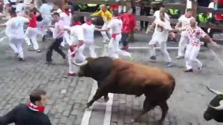 La curva del encierro de Sanfermin, 11 de julio