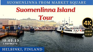 Suomenlinna Island from Market Square, Helsinki, Finland! 🇫🇮-  4K-HDR Walking Tour (28min)