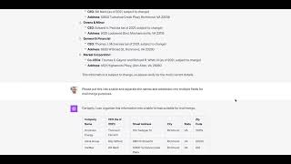 ChatGPT Demo Corporate Addresses