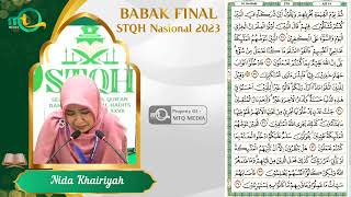 Juara 2 Nida Khairiyah (KALSEL) Tilawah Dewasa || STQH Nasional 2023 Jambi