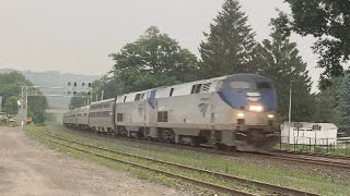 CSX Manifest + Amtrak 49 through Fonda, NY 7/1/23