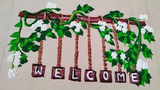 Welcome Rangoli Design | Latest WELCOME Rangoli | Daily Rangoli