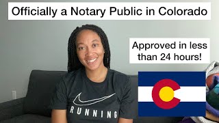 Officially a commissioned Notary Public in Colorado! Step by Step Guide