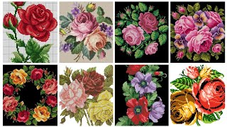 Top 100+ Amazing and Elegant Floral Cross stitch patterns || Charsuti Kerhai Ideas For Everything||