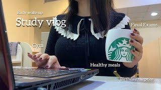 Study vlog / زود بیدار شدن / امتحانات پایانترم/باشگاه / غذاهای سالم