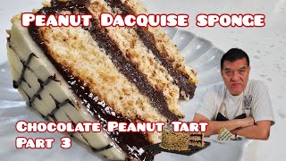 CHOCOLATE PEANUT TART part 3   Peanut Dacquise Sponge