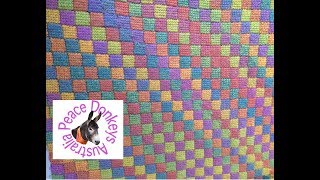 How to crochet Tunisian entrelac with multi-coloured wool