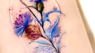 Elsa flower ❄️  엘사 #꽃타투 #동양화타투#탄생화타투#수채화타투 #타투브이로그 #tattoovlog#컬러타투