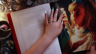 ASMR Book Triggers 📕 Page Turning & Squeezing ✨Tracing with Long Nails ✨ Alice in Wonderland Theme