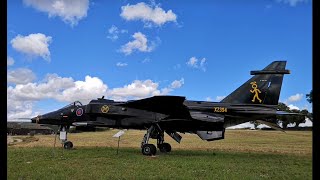 Retired RAF Sepecat Jaguar military aircraft in  Norfolk