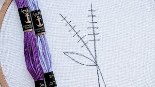 VERY VERY EASY LAVENDER EMBROIDERY DESIGN FOR BEGINNERS