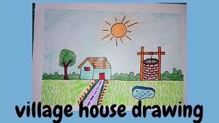 village house drawing | well drawing | #trending #art #drawing #painting #satisfying #trending