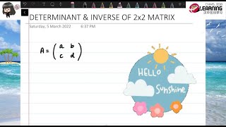 Matrices (Determinant & 2x2 Inverse)