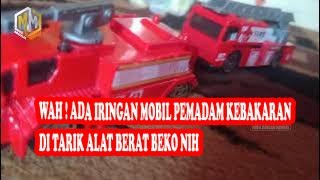 Iring Iringan Mobil Damkar ditarik Excavator beko | #railroad  #car  #train  #lokomotive