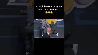 Charles Chuck Barkley beats Kenny Smith on the race to the board 😂😂 #runthroughthetape #nbaontnt