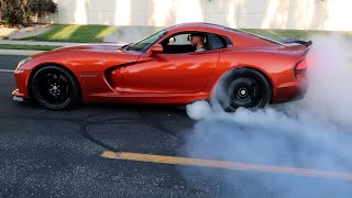 Burning up $1,200 worth of tire in a Viper!